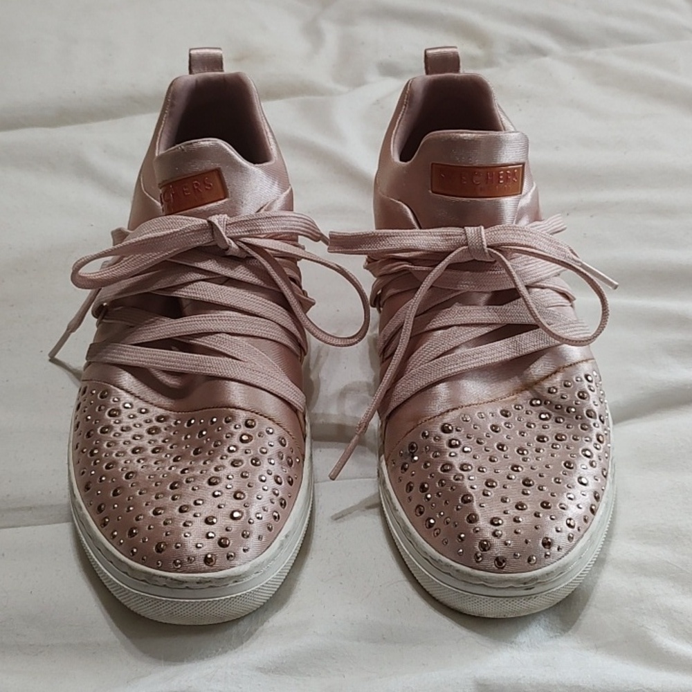 Sketcher Pink Sparkle Slip On shoes Size 7.5
